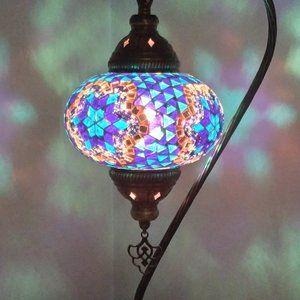 Table Lamp Swan Neck Turkish Mosaic Lamp Ocean